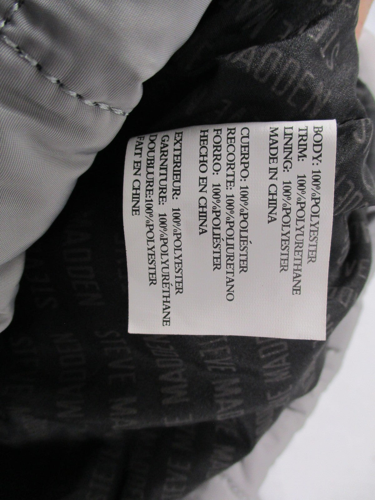 Steve Madden Backpack Womens Medium Gray Quilted Drawstring Travel Bag Pockets7