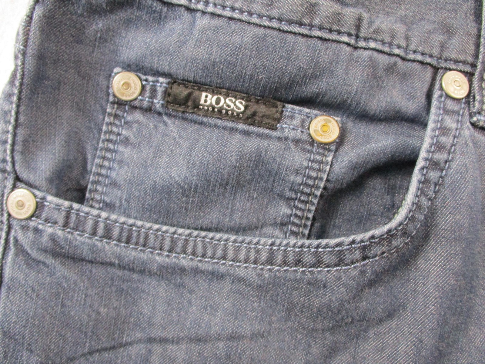 Hugo Boss Jeans Mens 38x30 Blue Maine1 Rinse Stretch Straight Leg Denim 14343