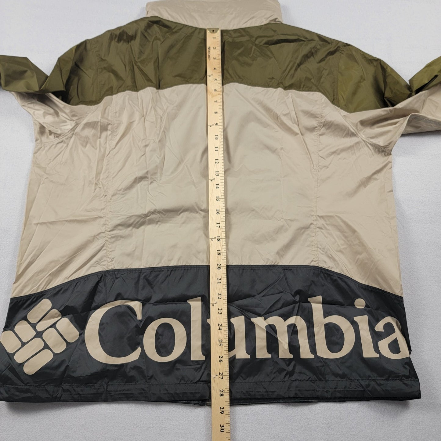 Columbia Point Park Windbreaker Jacket Olive/Tan/Black XL Outdoor Packable