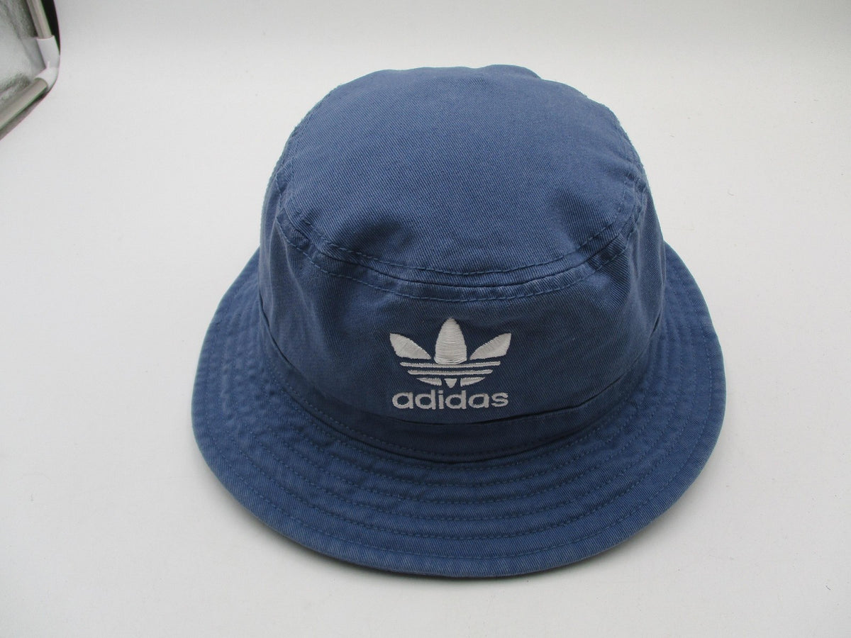 Adidas Hat Cap Bucket Mens One Size Blue Twill Trefoil Logo Casual Summer7