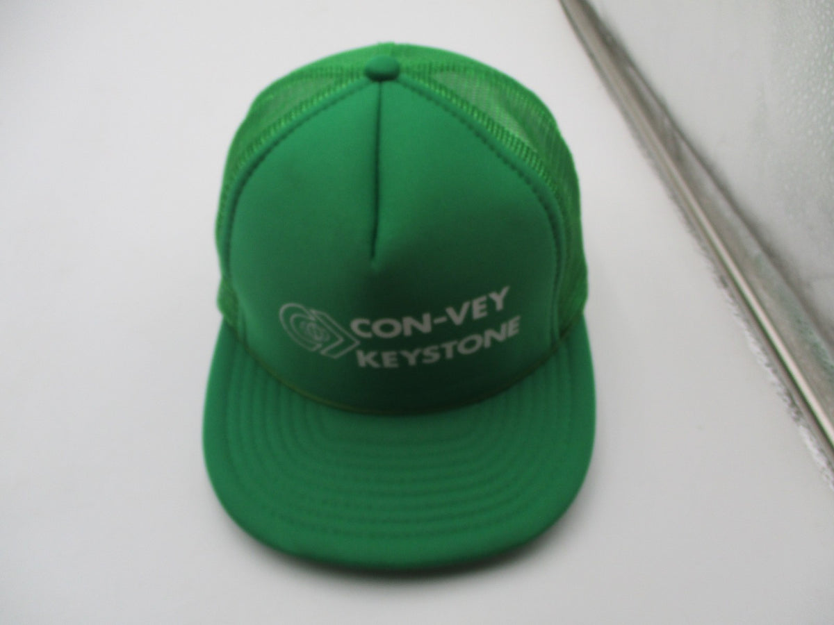 Vintage Con-Vey Keystone Hat Cap Snap Back Mens One Size Green Mesh Trucker8