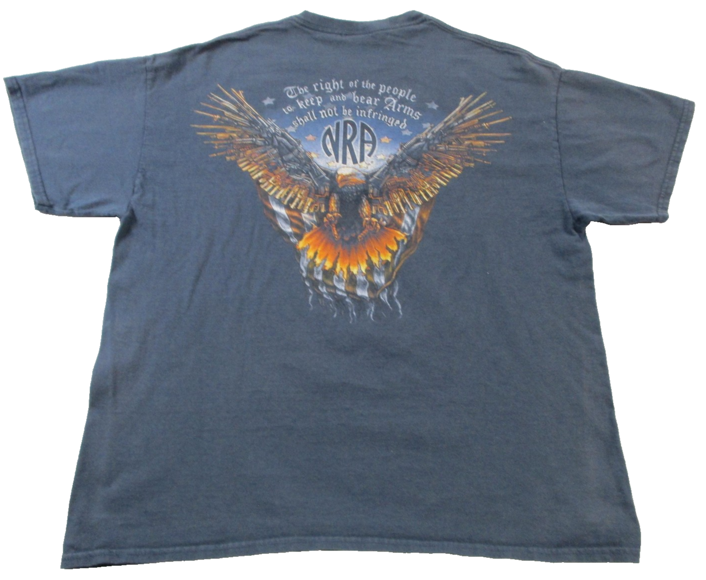 NRA Shirt Mens XL Blue Second Amendment Eagle Graphic Patriotic USA Tee 15671