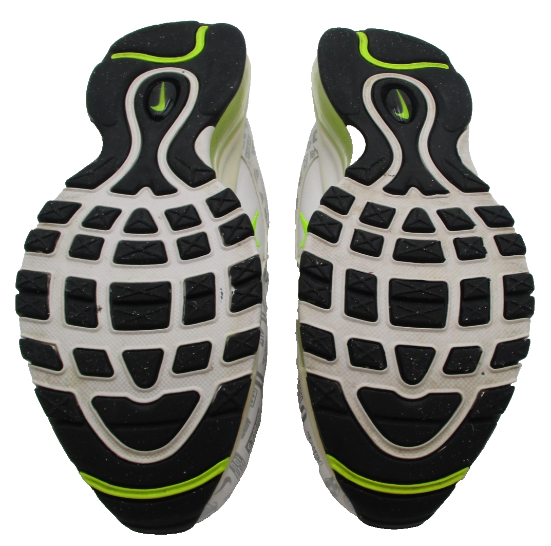 Nike Air Max 97 Shoes Youth Sz 7Y White Volt Logo Print 921522108 Sneakers 1T37
