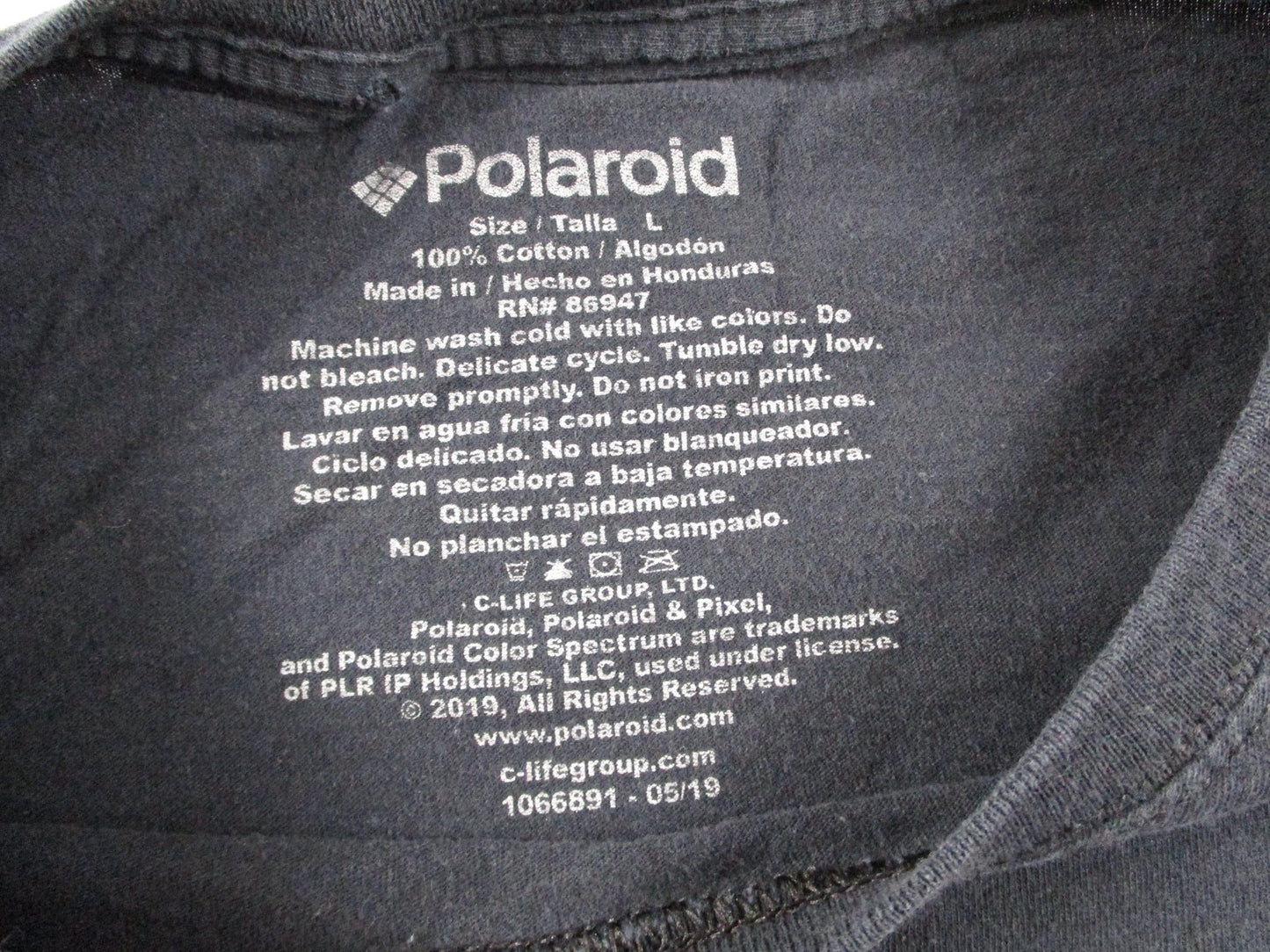 Polaroid Shirt Mens Large Black Supercolor VHS T-120 Retro Rainbow Graphic Tee2