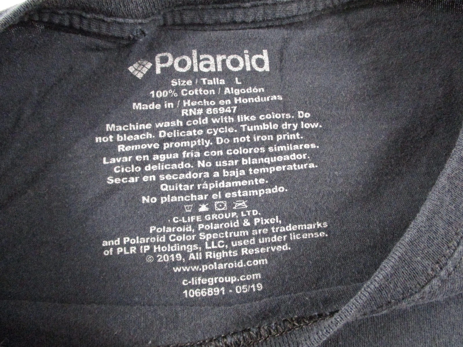 Polaroid Shirt Mens Large Black Supercolor VHS T-120 Retro Rainbow Graphic Tee2
