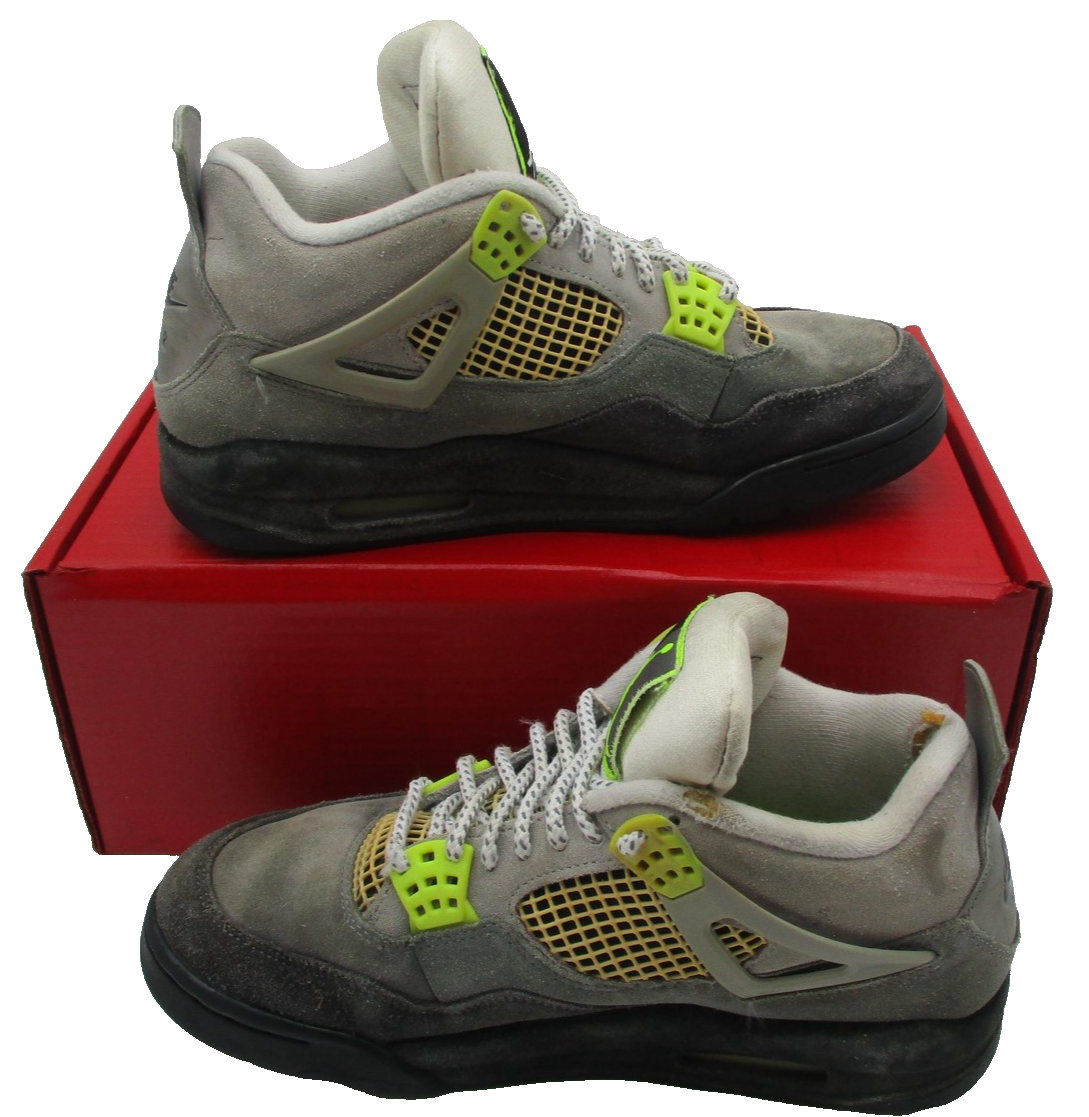 Jordan Air Jordan 4 Retro SE Shoes Mens Size 8 Gray Volt Neon 95 CT5342007 1U23