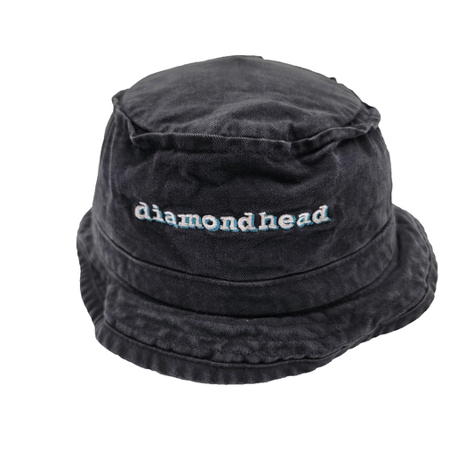 Diamondhead Hat Cap Bucket Black Washed Cotton Embroidered Logo Casual Mens0