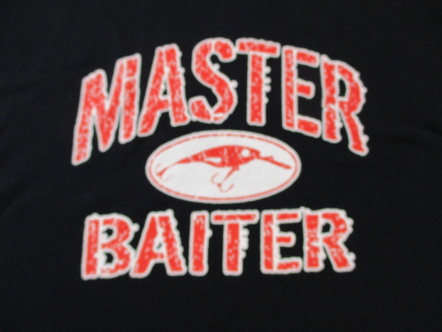 Master Baiter Shirt Mens XL Black Gildan Funny Fishing Graphic Novelty Tee 15741