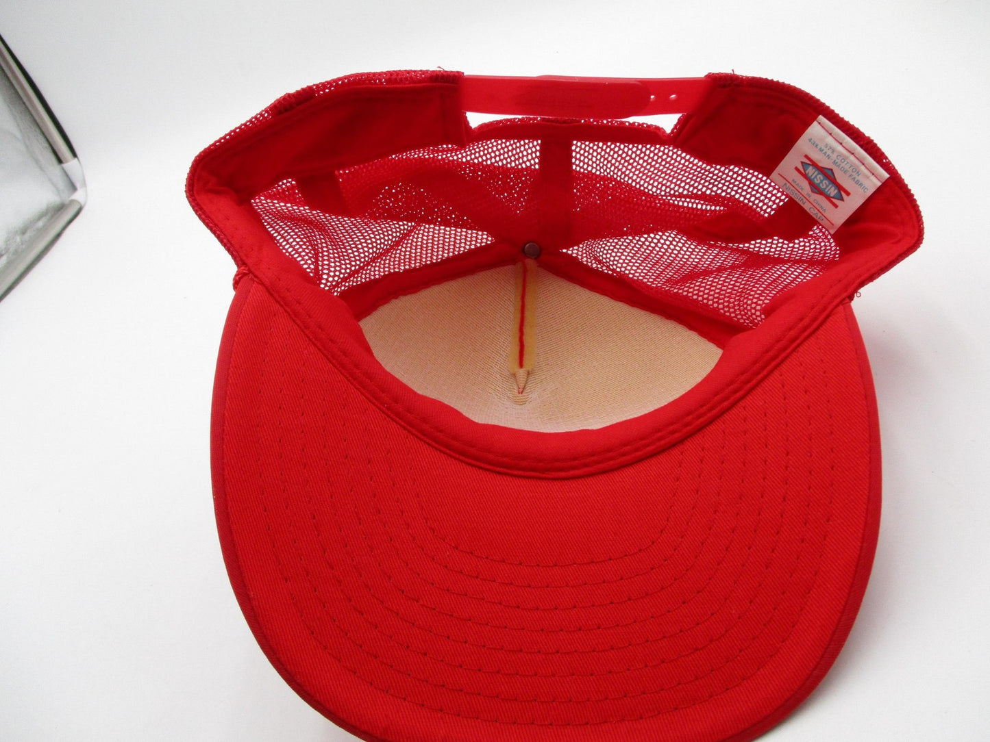 Nissin Cap Peterbilt Hat Cap Snap Back Mens OSFM Red Mesh Trucker Embroidered6