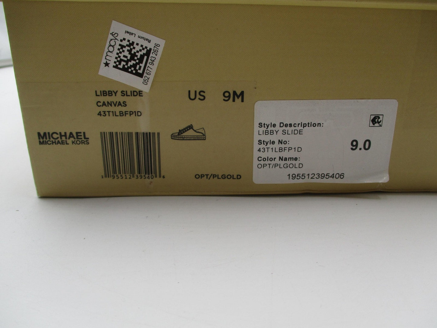 Michael Michael Kors Shoes Womens Size 9 White Canvas Libby Slide 43T1LBFP1D12