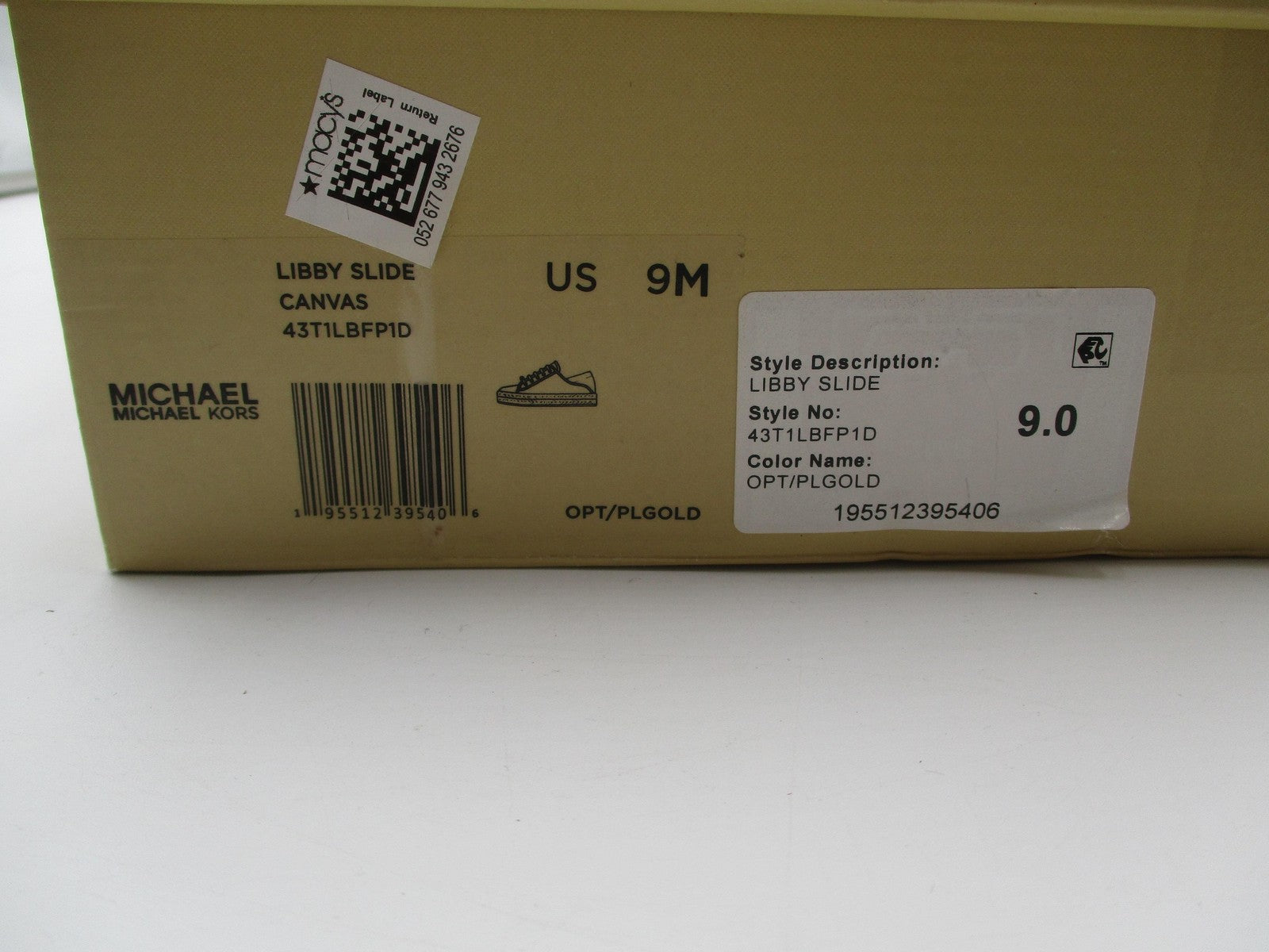 Michael Michael Kors Shoes Womens Size 9 White Canvas Libby Slide 43T1LBFP1D12