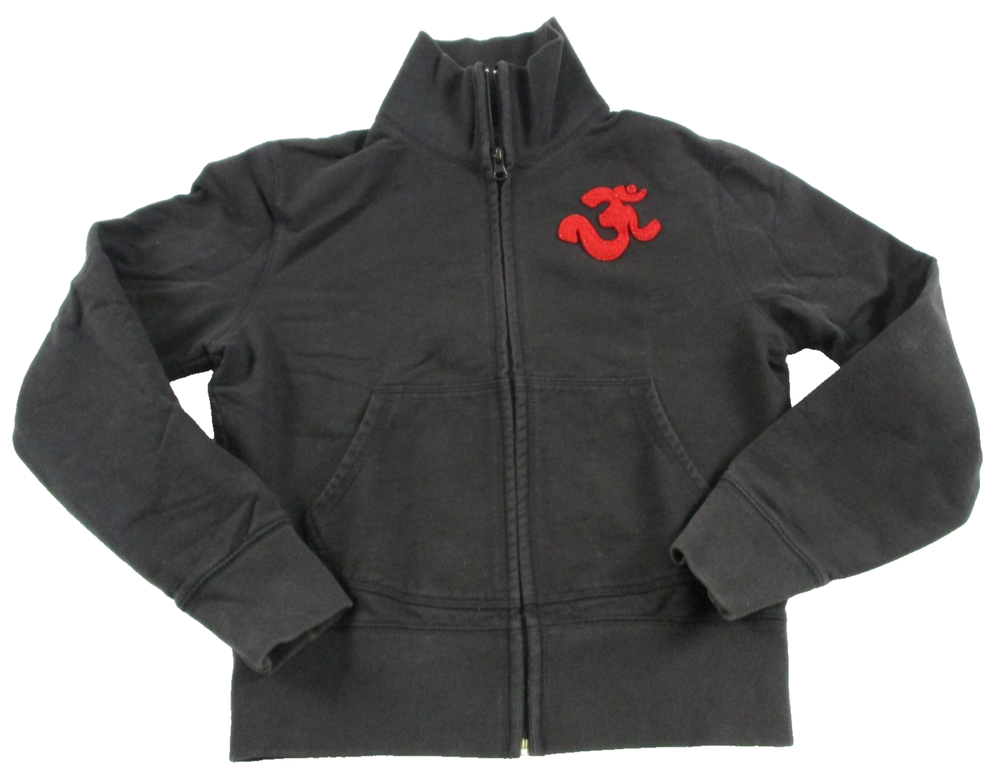 Lucky Brand Sweatshirt Womens XS Black Himalayas Katmandu Lotus Full Zip Fleece0