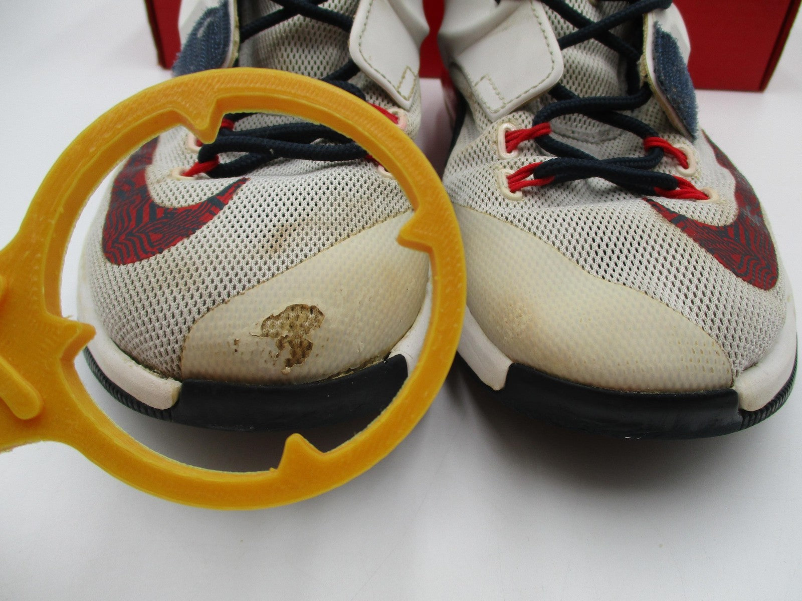 Nike KD7 Youth Size 6Y White Red Navy USA Basketball Sneakers 669942100 (1D8)5