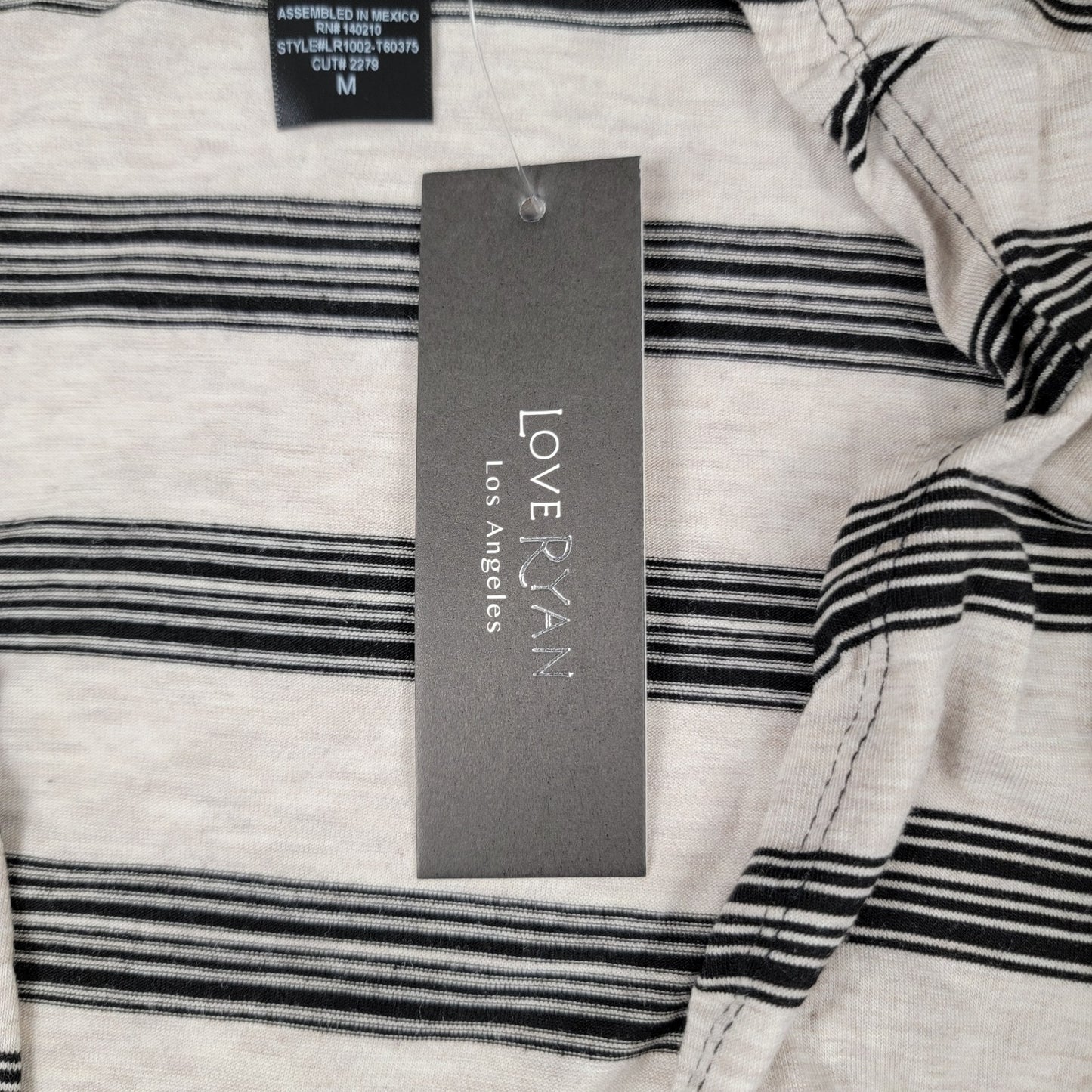 Love Ryan Los Angeles Striped Long Open Front Cardigan Sweater Coatigan M 840/413