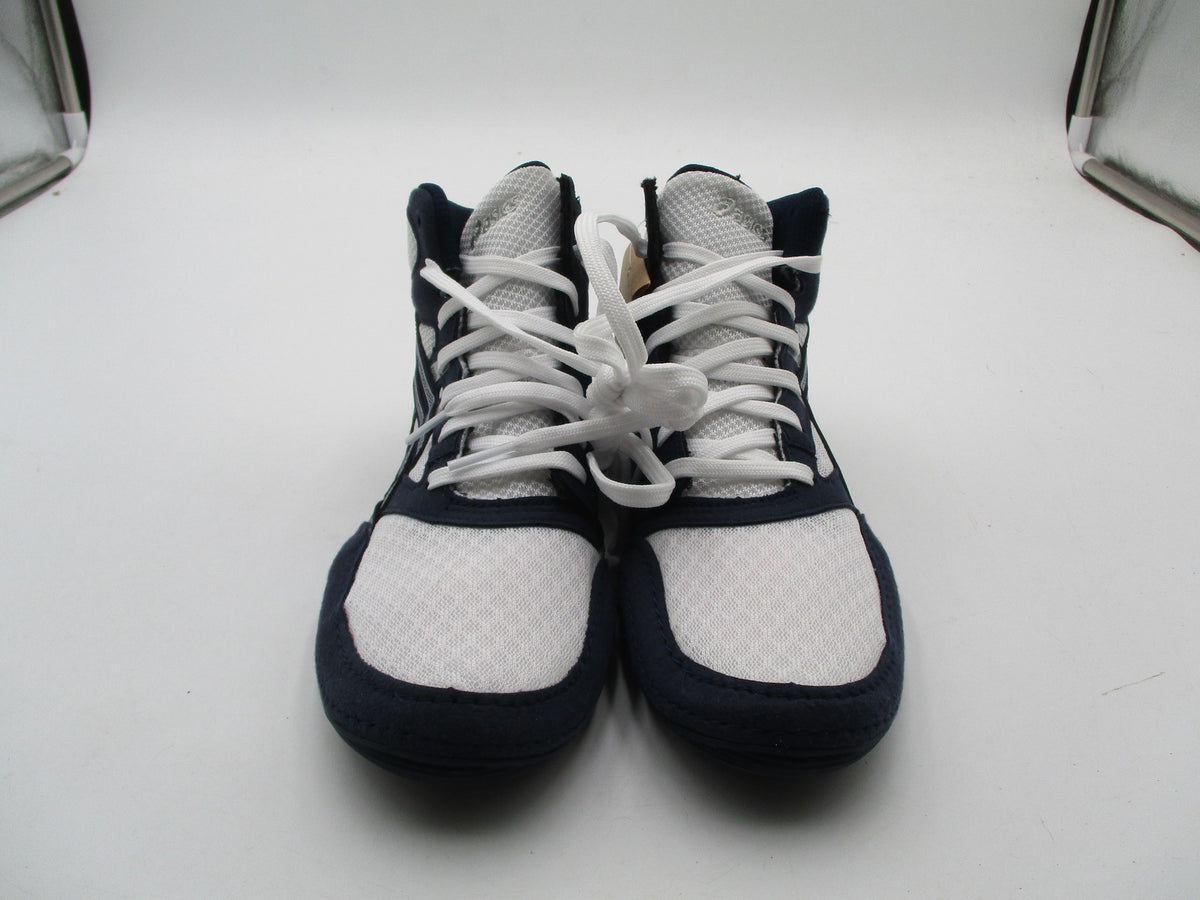 ASICS Snapdown Shoes Youth Size 2.5 White Navy Wrestling Sneakers 1084A0141