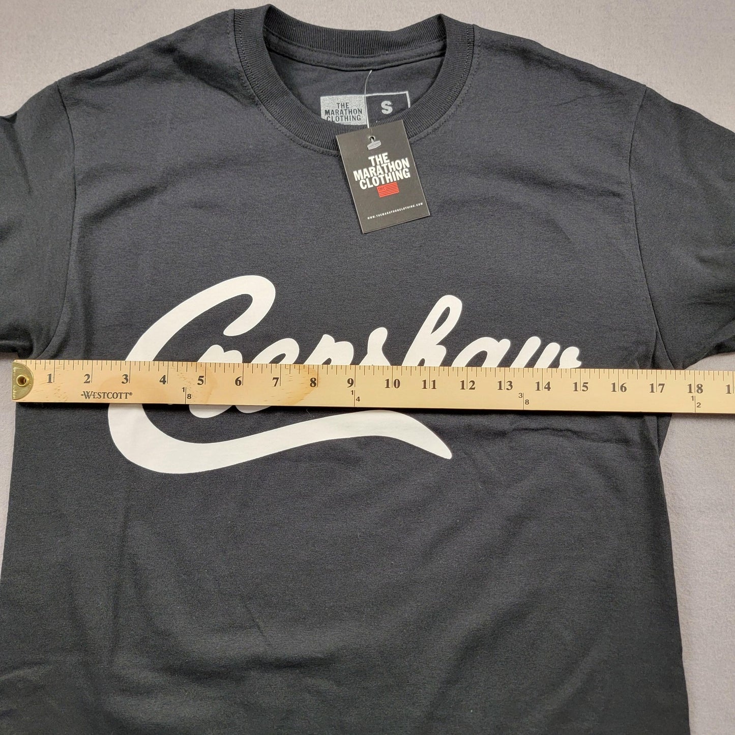 The Marathon Clothing Crenshaw Shirt Mens Small Black Graphic Tee TMC Crewneck4