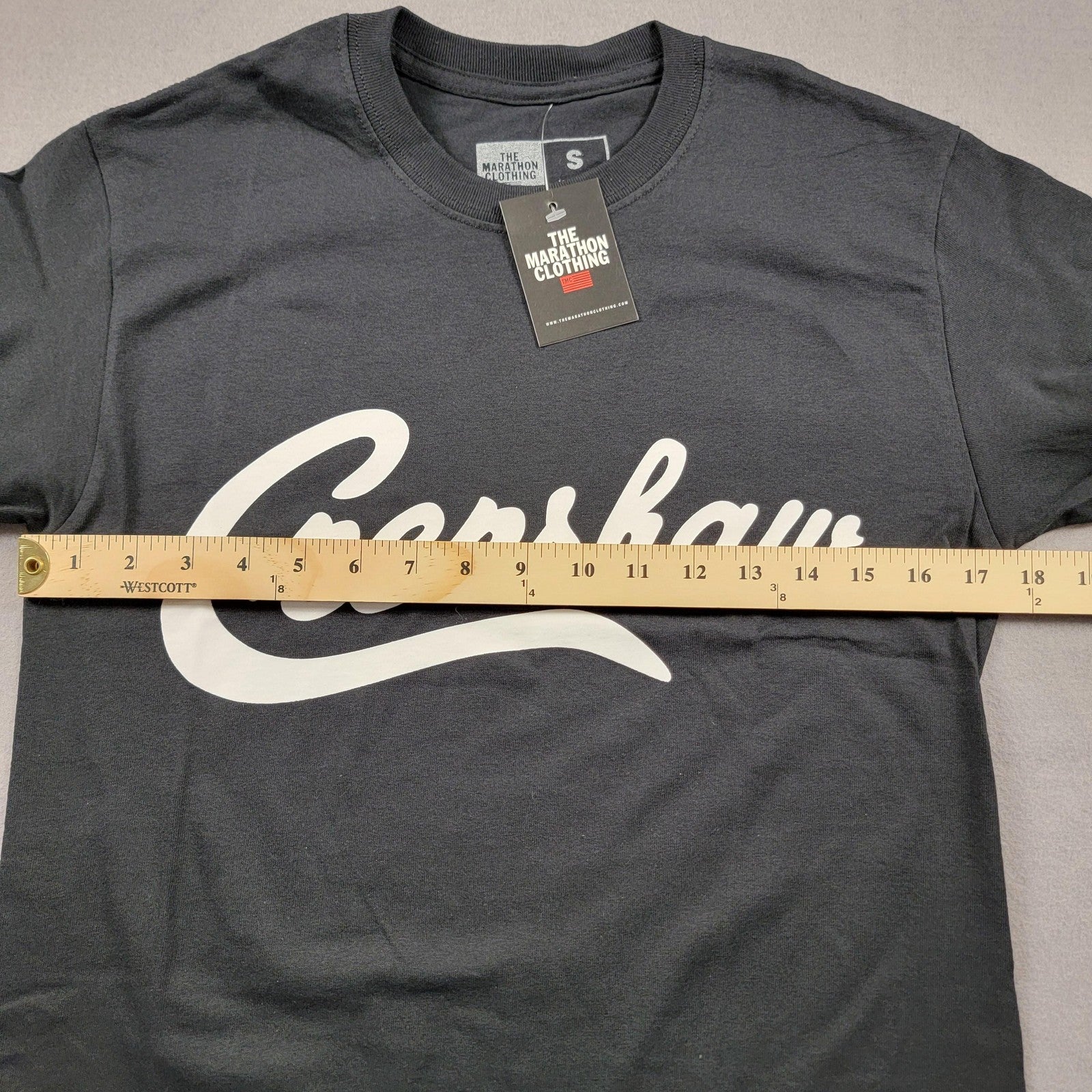 The Marathon Clothing Crenshaw Shirt Mens Small Black Graphic Tee TMC Crewneck4