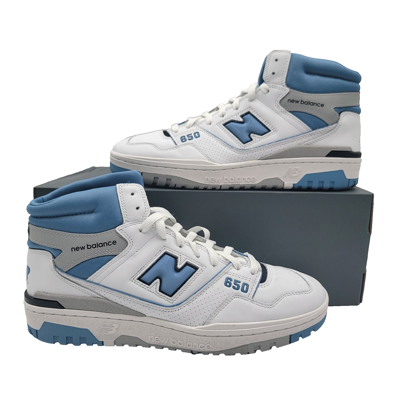 New Balance 650R BB650RCK Mens White/Blue Leather High Top Sz 10.5 New in Box0