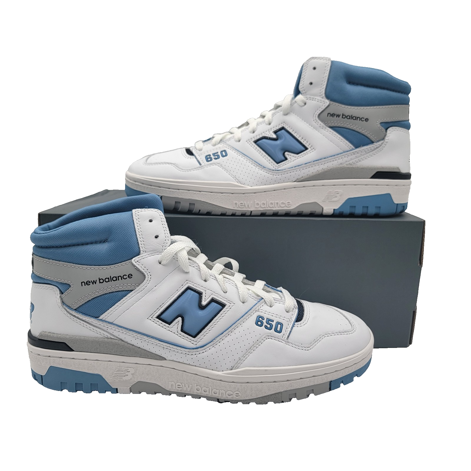 New Balance 650R BB650RCK Mens White/Blue Leather High Top Sz 10.5 New in Box0