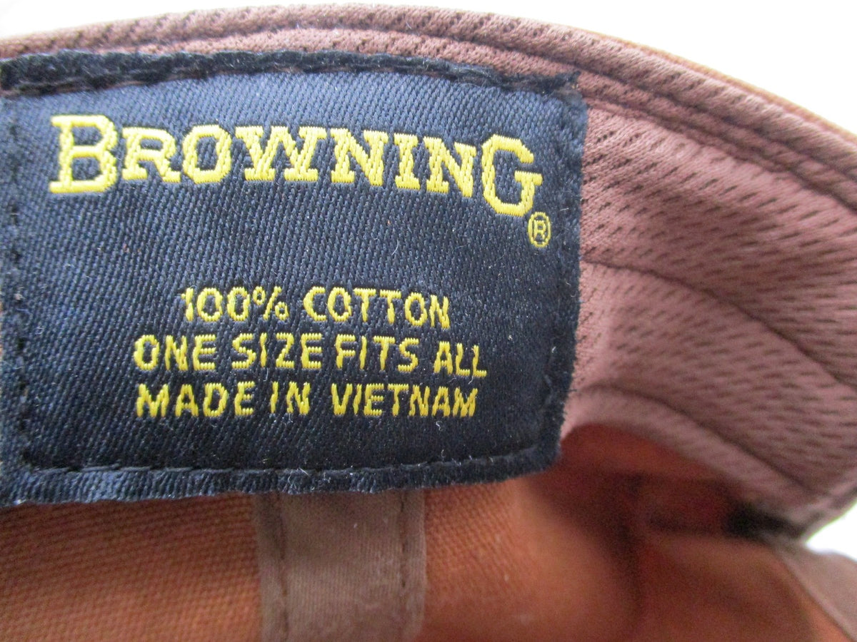 Browning Hat Cap Snap Back Mens One Size Brown USA Flag Patch Cotton Twill14