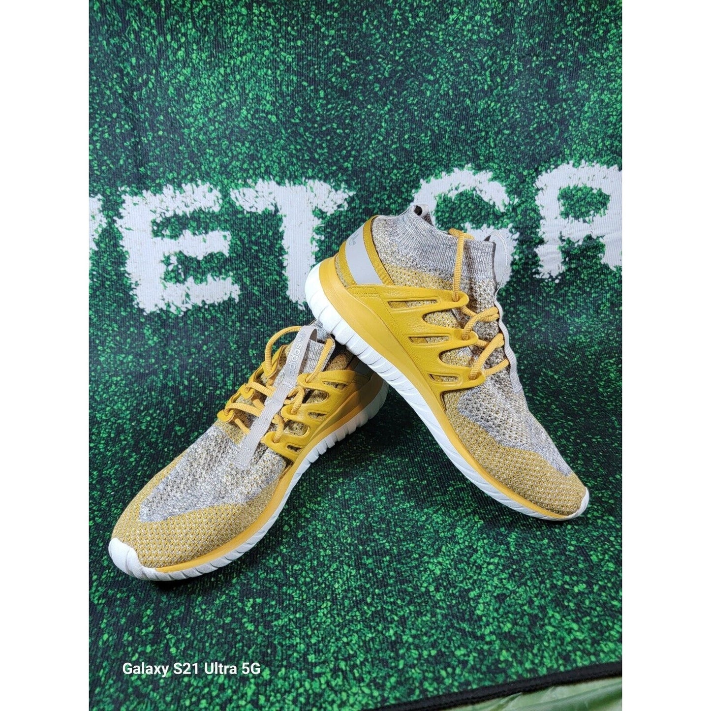 Adidas Mens Tubular Nova BB8407 'Yellow White' Lace Up Sneaker Shoes Sz 12