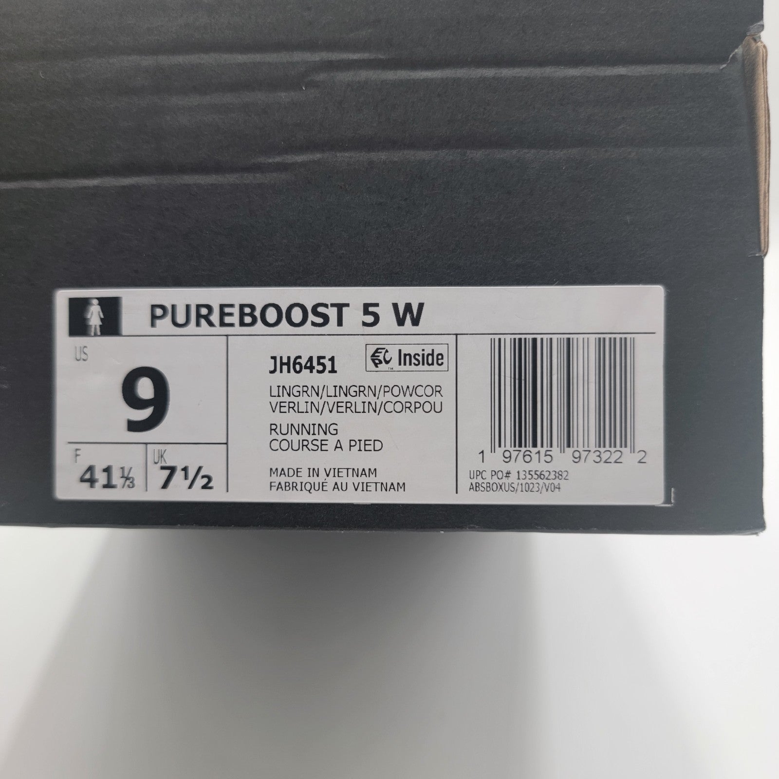 Wmns Adidas PureBoost 5 Sz 9 Running Linen Green Coral JH6451 NIB9
