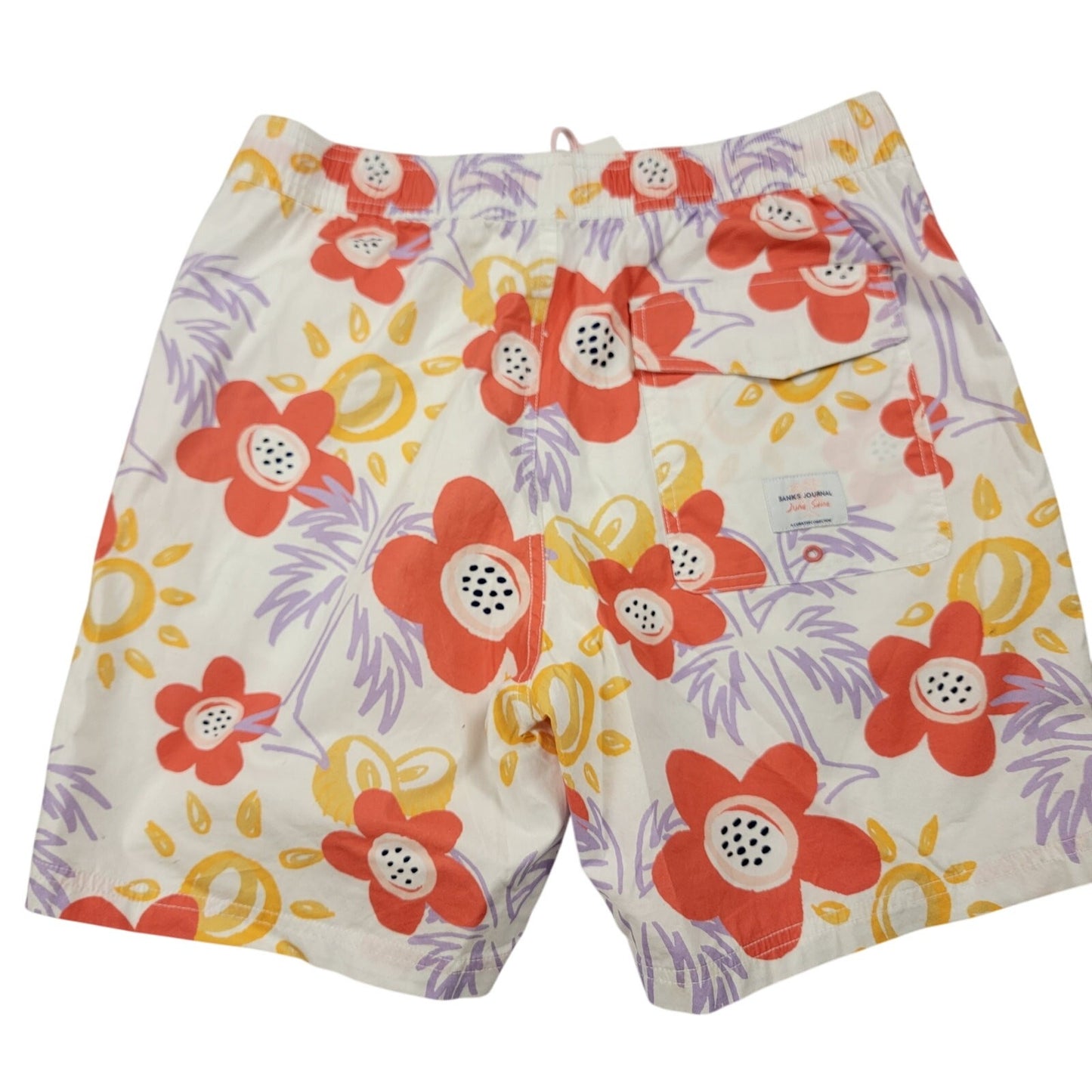 Banks Journal “June Shine” Tropical Flower Boardshorts Men’s M Elastic Waist1