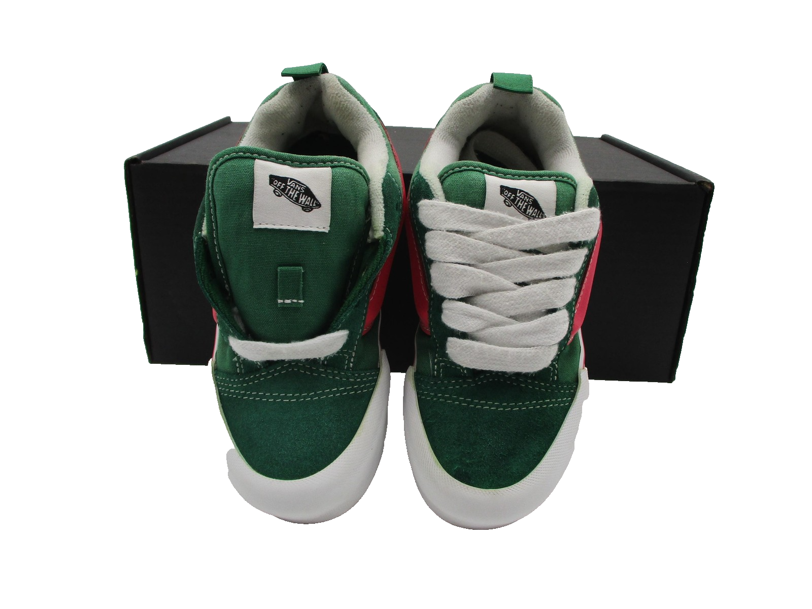 Vans Shoes Kids Size 1 Green Pink White Knu Skool Skate Low Top Lace Up (1B7)2