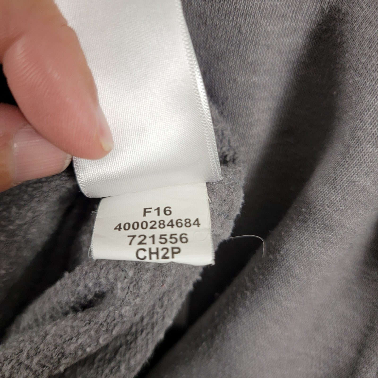 The North Face Men’s Large Gray Pullover Hoodie Logo Spellout Fleece