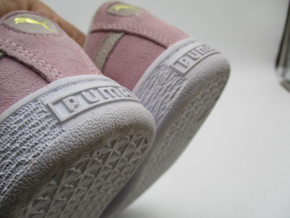 Puma Suede Shoes Kids Size 2 Pink Low Top Lace Up Casual Sneakers 380561-059