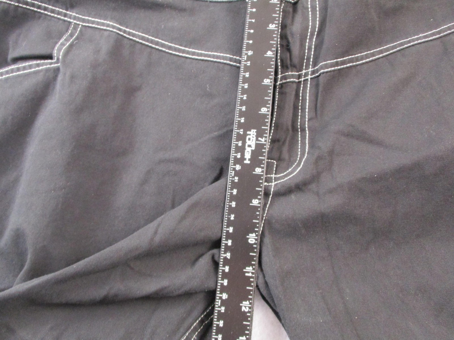 Poster Grl Pants Womens 3X Black Capri Wide Leg Cargo Zip Pockets Twill 14309