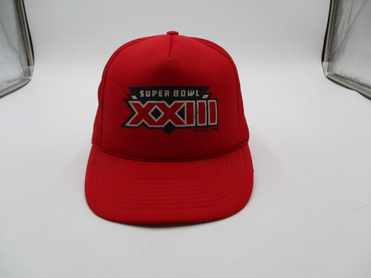 Vintage Super Bowl XXIII Hat Cap Snap Back OSFM Red NFL Football Mens Winston0