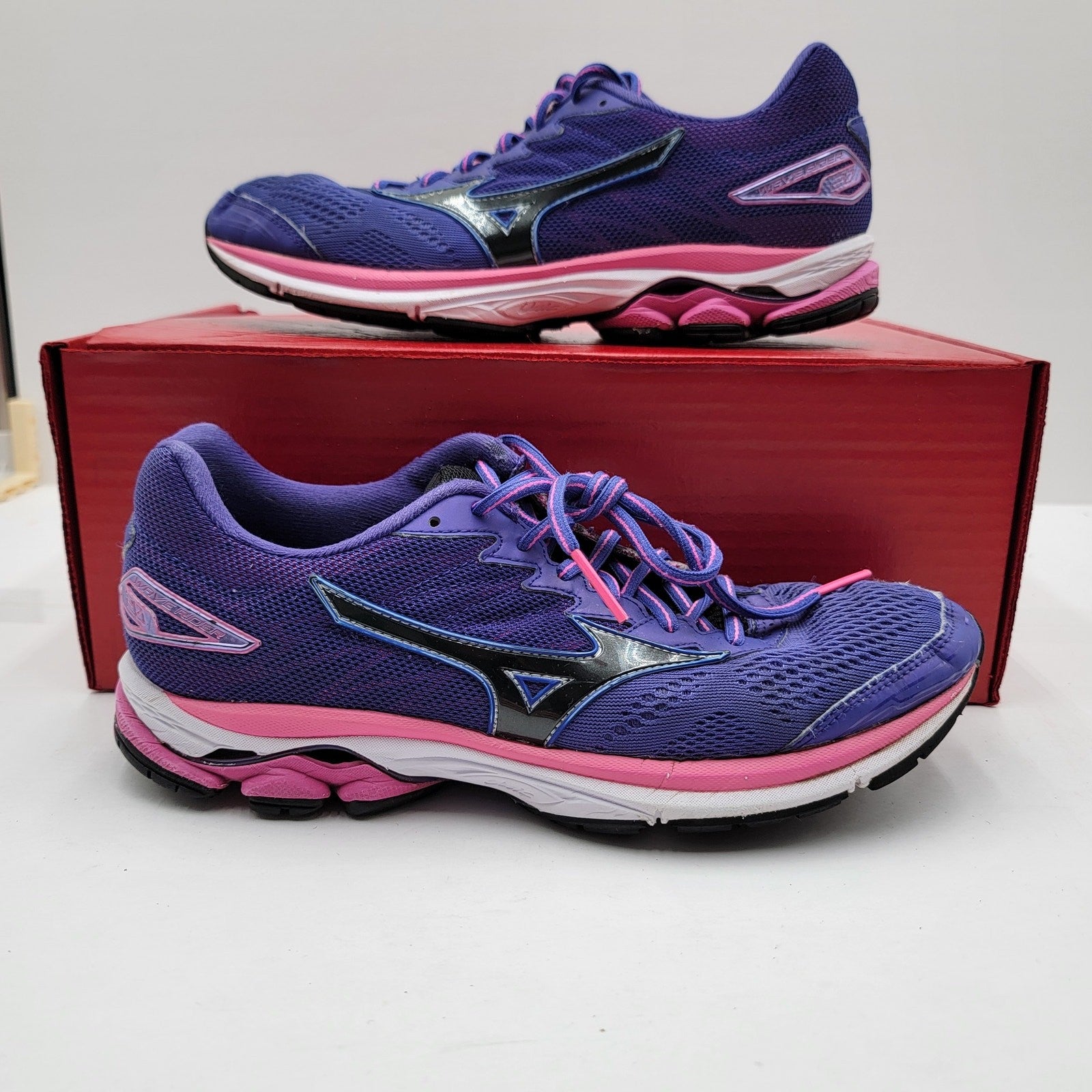 Women's Mizuno Wave Rider 20 Purple/Pink Sz 9 (251) J1GD1703090