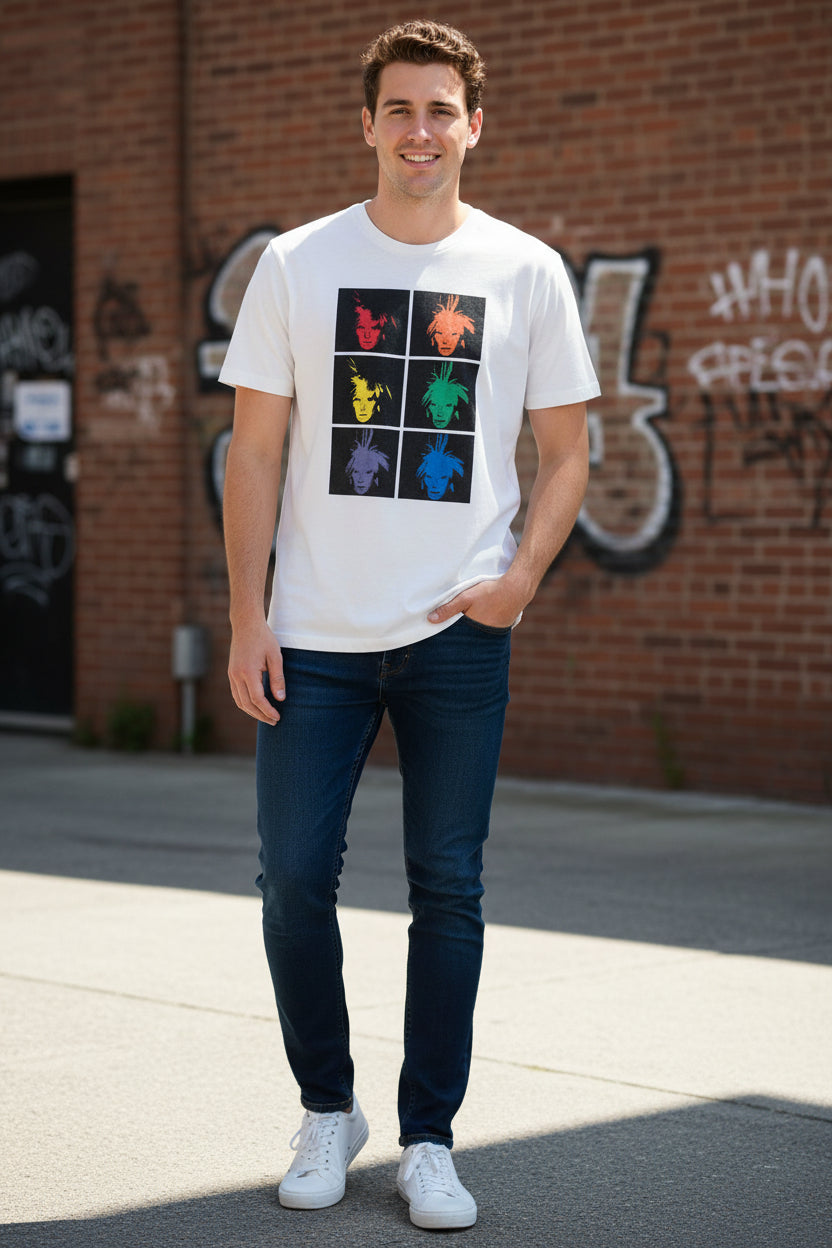 Gap Andy Warhol Shirt Teen Large White Pop Art Graphic Tee Back Quote Cotton0