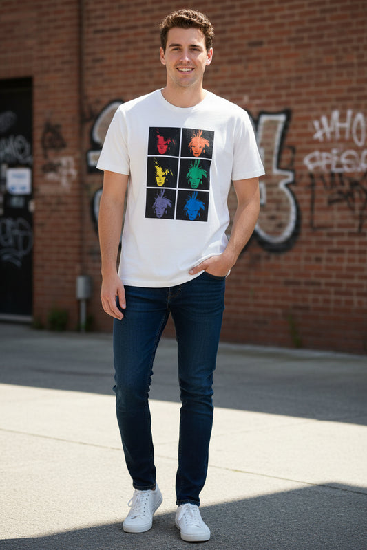Gap Andy Warhol Shirt Teen Large White Pop Art Graphic Tee Back Quote Cotton0