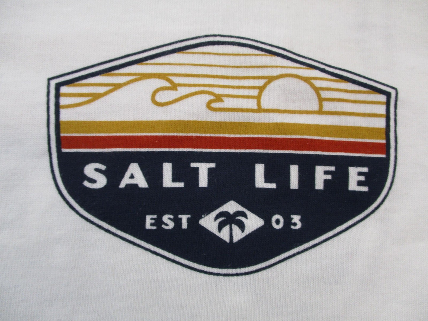 Salt Life Shirt Mens Small White The Flash Fish Surf Dive Relax Graphic 16414