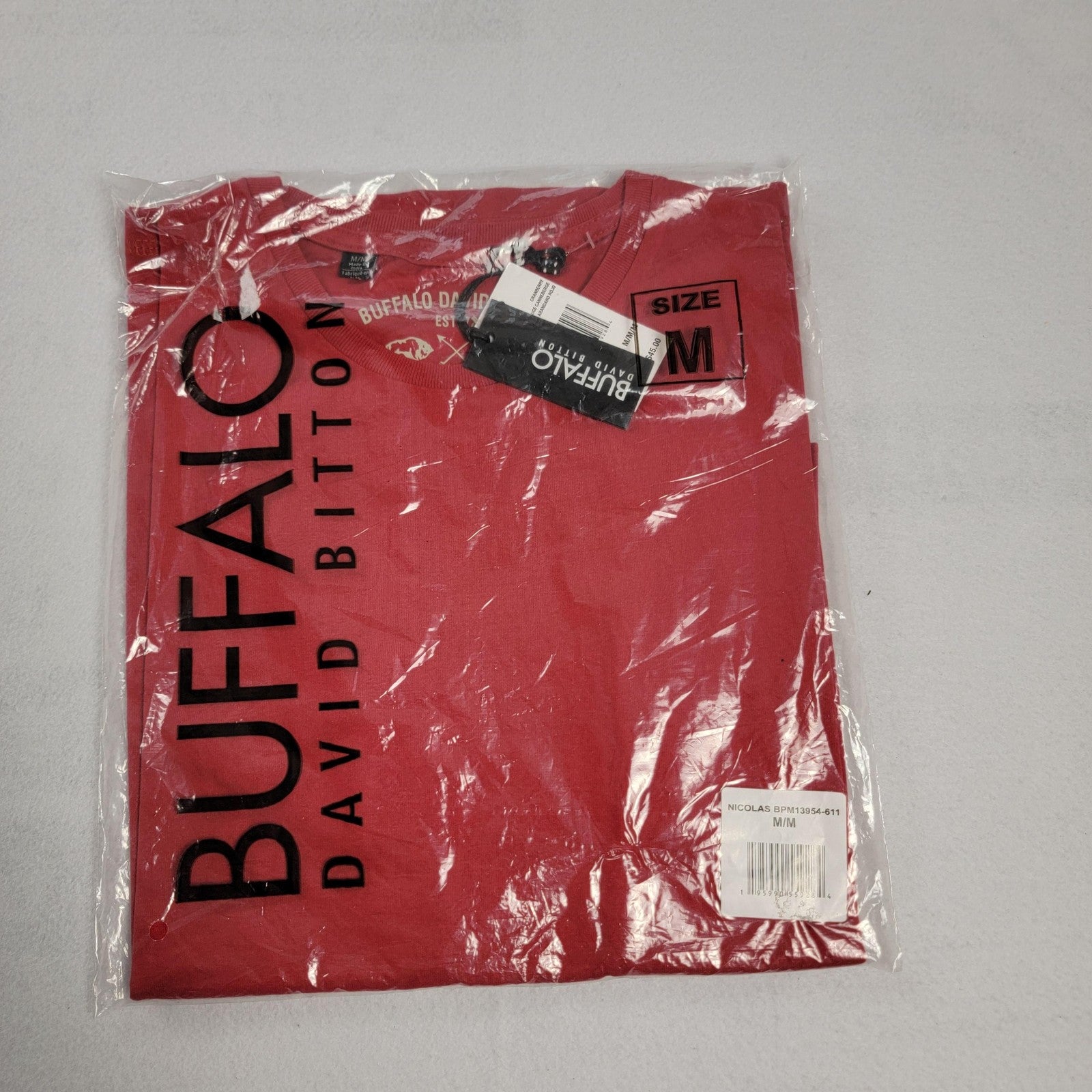 Buffalo David Bitton Shirt Mens Medium Cranberry Red Nicolas T New With Tags 6458