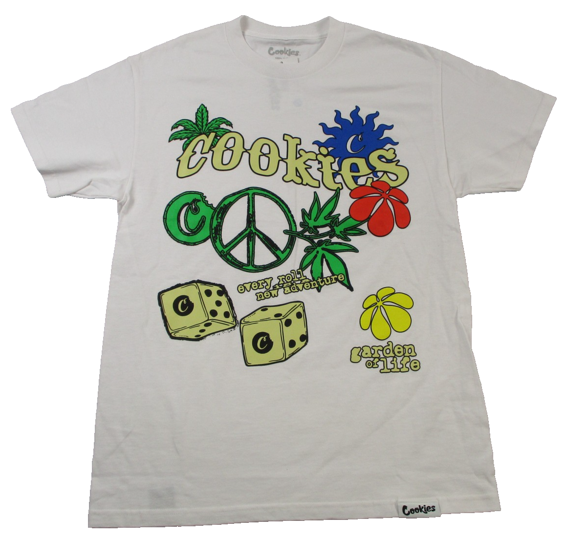 Cookies Shirt Mens Med White Garden Of Life Peace Streetwear Graphic Tee 1378790