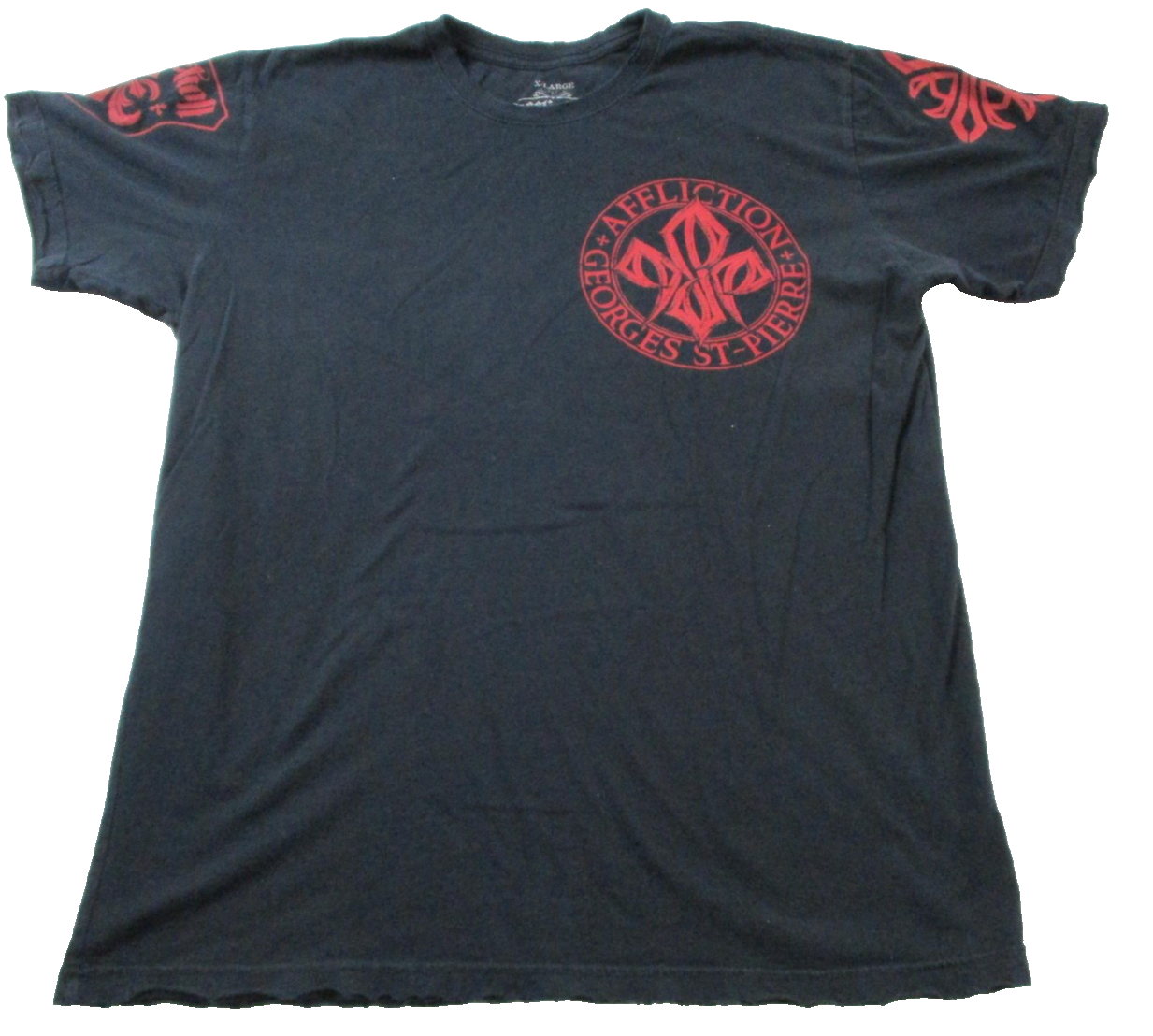 Affliction Shirt Mens XL Black Georges StPierre Rush UFC MMA Graphic Tee 15890