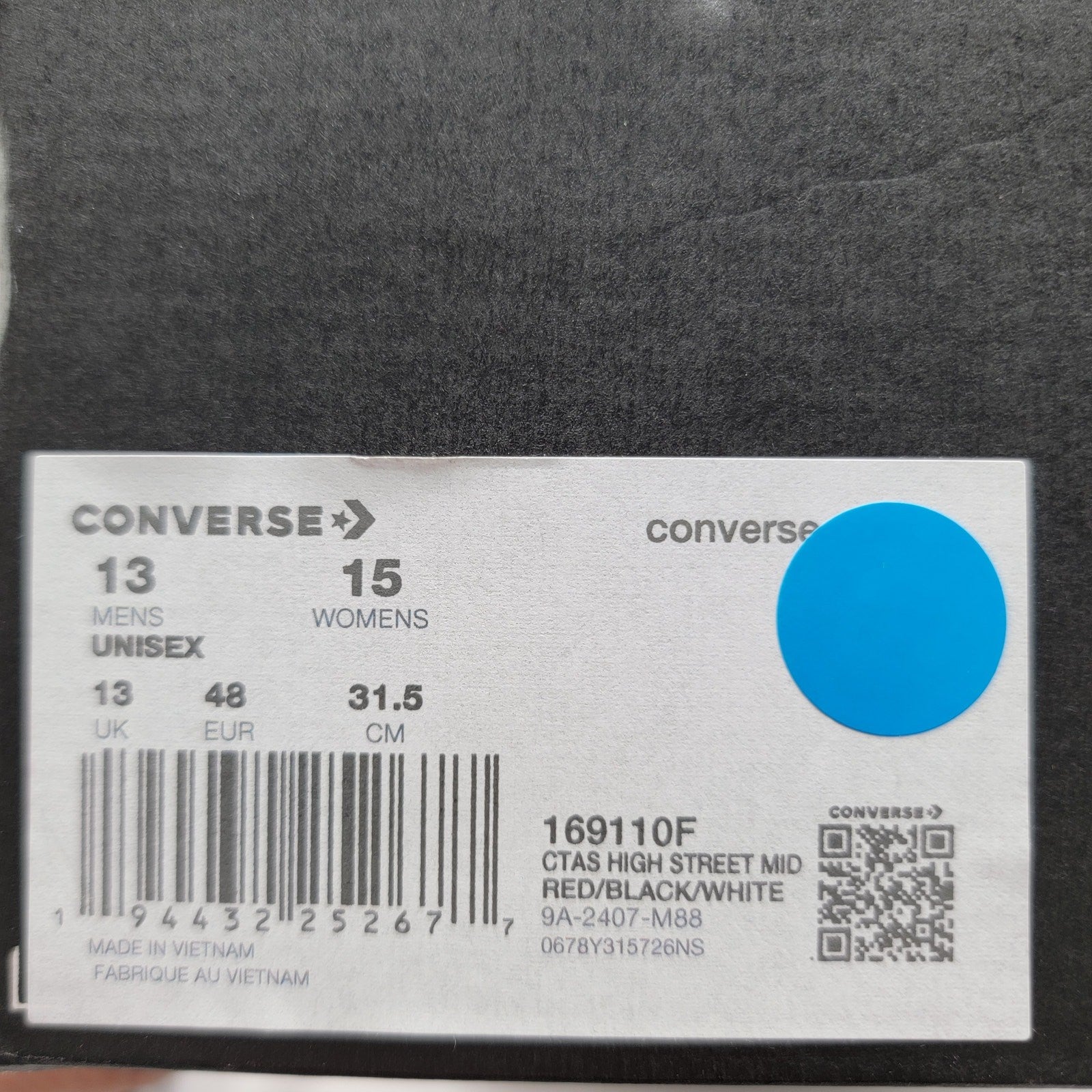 Converse CTAS High Street Mid Red Black - Men's Size 13 - New8