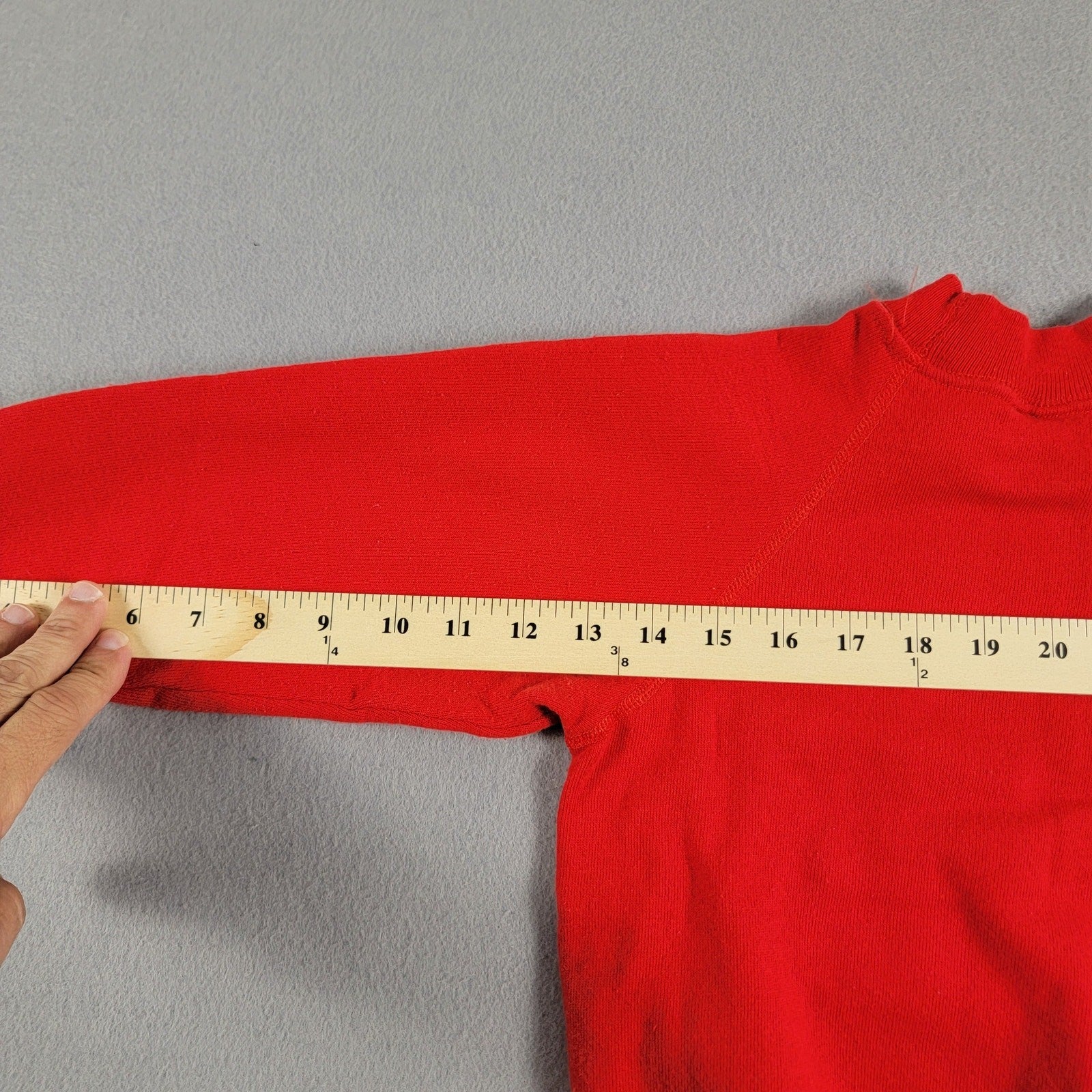 Vintage 80's Christmas Sweatshirt Kids Sz S (68) Red Long Sleeves