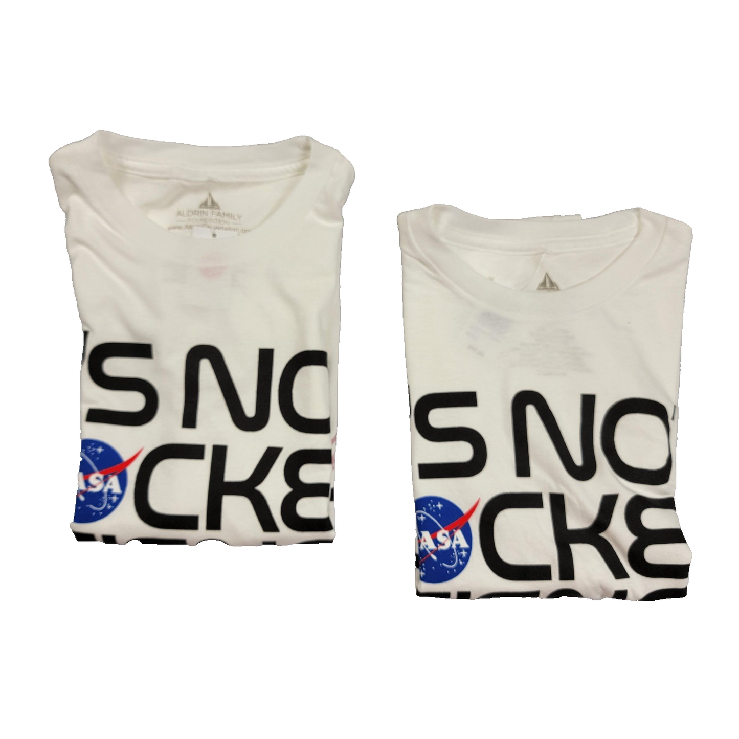 2 Pack NASA Shirt Small White It's Not Rocket Science Slogan Tee Aldrin