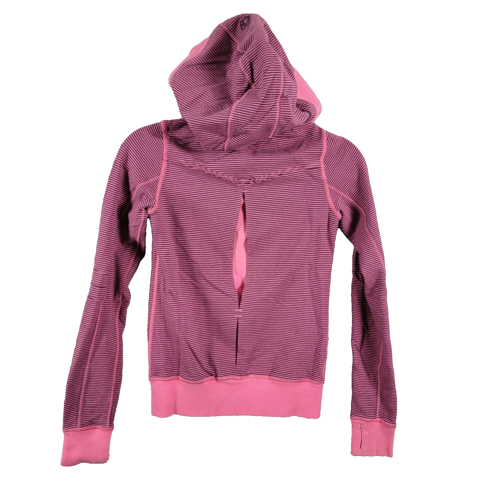 Lululemon Bliss Break Hoodie Pink Purple Striped Jacket Sweater Full Zip Run 2541