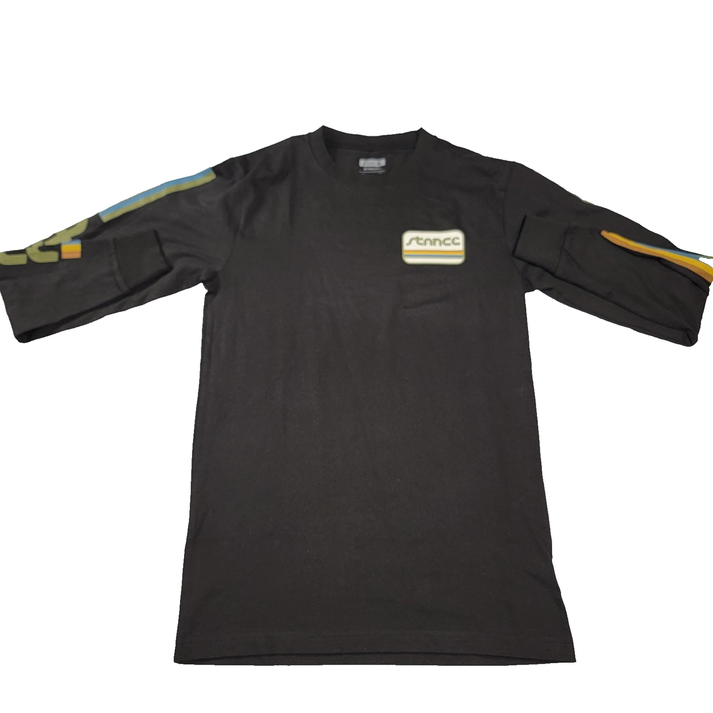 Stance Mens Small Black Long Sleeve Camino LS Retro Stripe Graphic Tee New