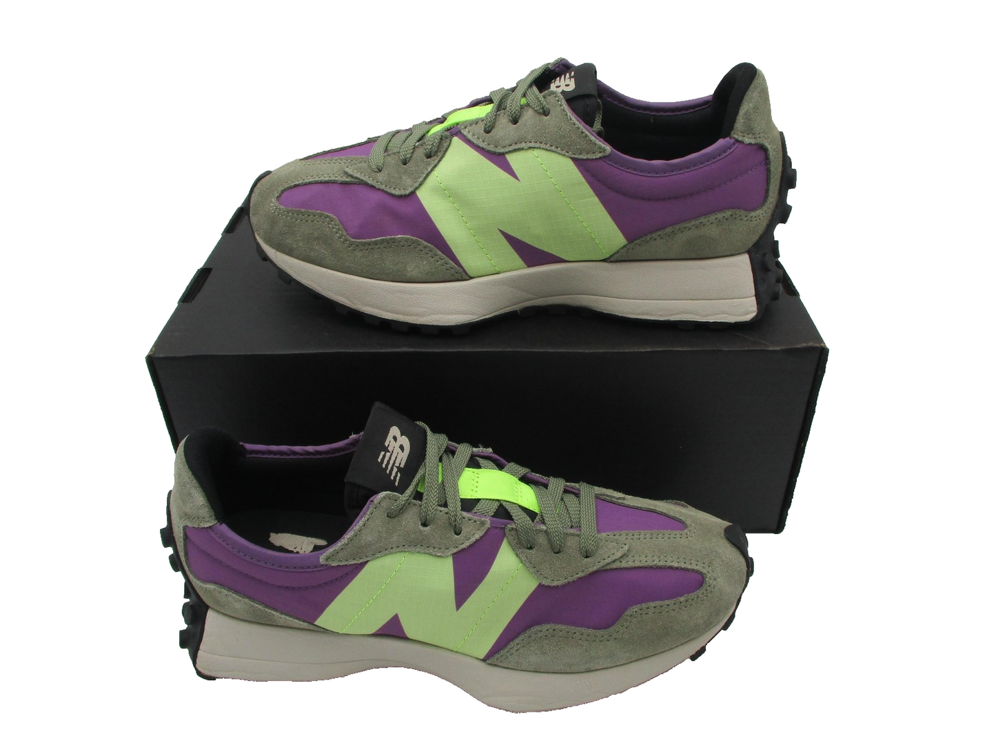 New Balance 327 'Sour Grape Bleached Lime Glow' Mens Sz 8.5 Sneakers MS327TC 1R42