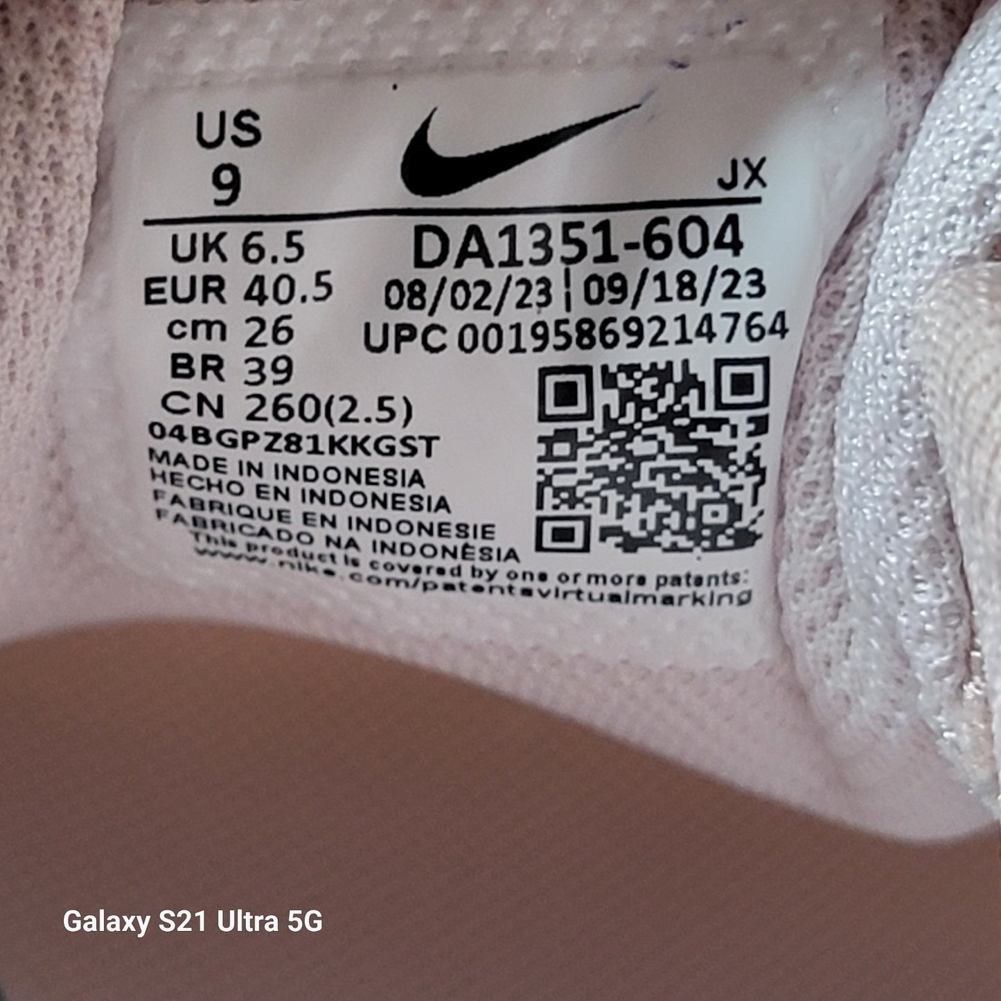 Nike Comfort Footbed DA1351604 Pink Running Shoes Women’s 9 Preowned