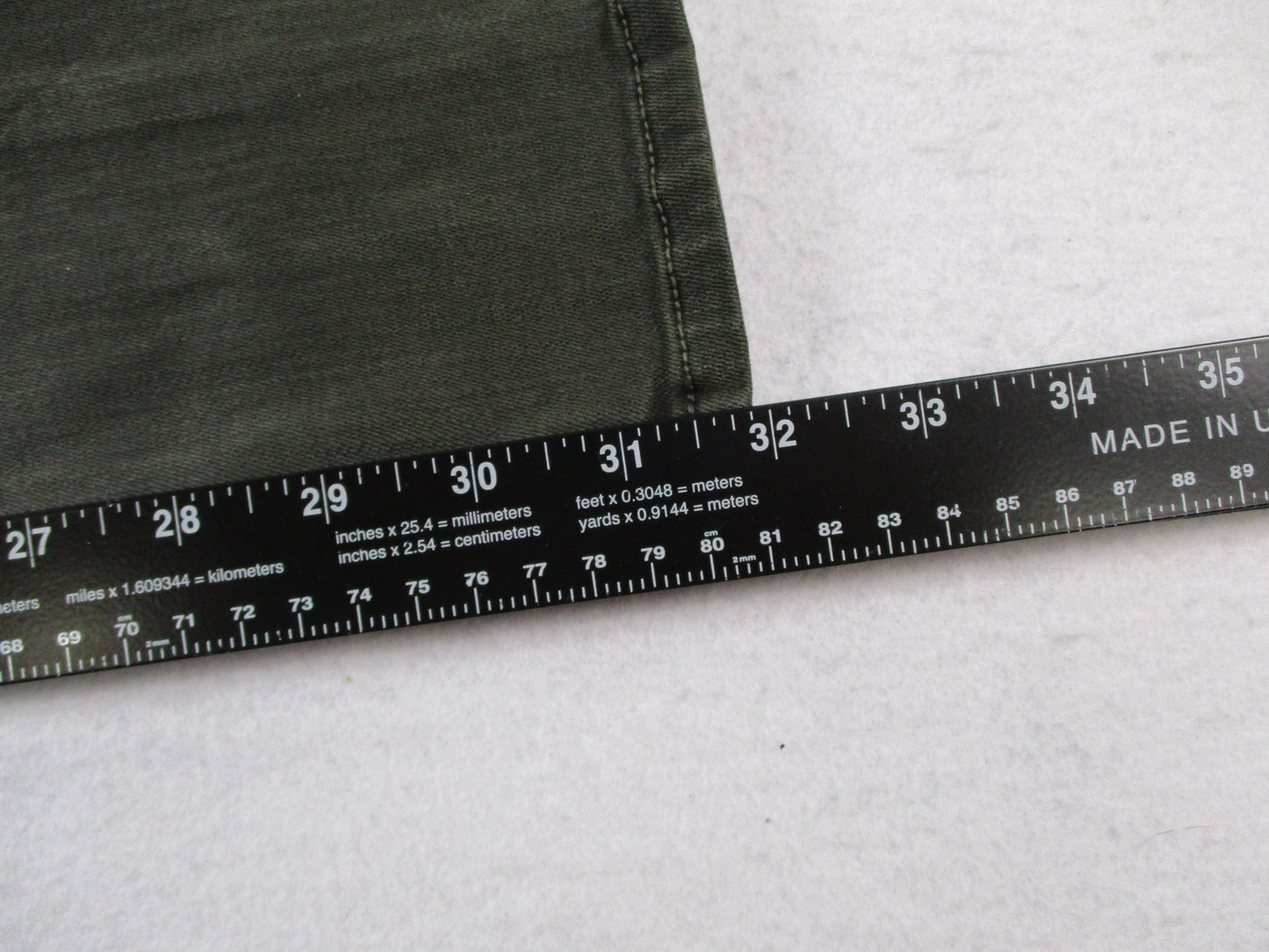 Fidelity Denim Panther Full Cargo Jeans Womens 26 Deep Sage Green Made USA 146111
