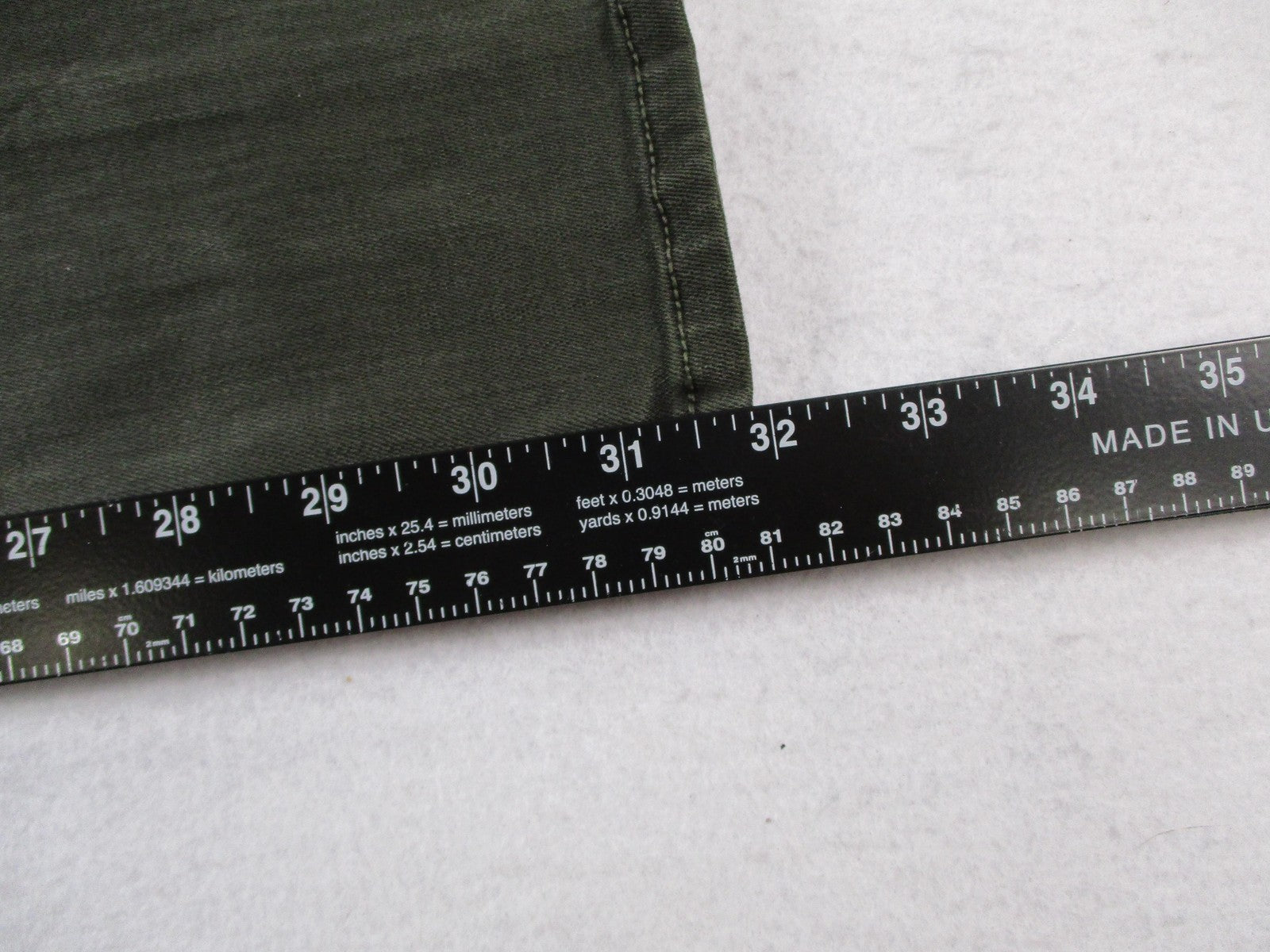 Fidelity Denim Panther Full Cargo Jeans Womens 26 Deep Sage Green Made USA 146111