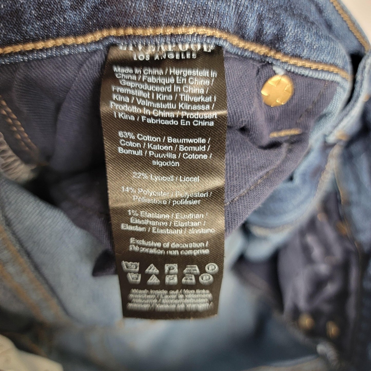 Liverpool Jeans Wmns 6 Blue Straight Leg EcoLogical Findley Denim Distress