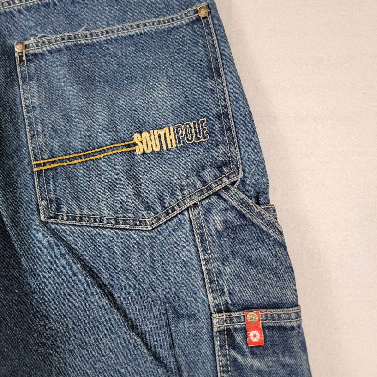 Southpole Jeans Men 36 Blue Denim Carpenter Baggy Loose Fit Hammer Loop Y2K 11898